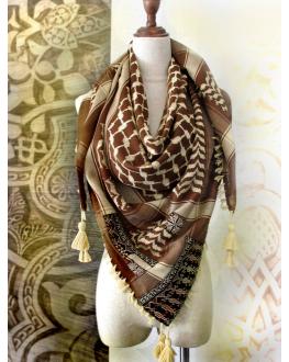 Keffiyeh scarf with Palestinian embroidery