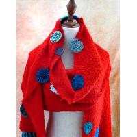 Happy Flowers Red Scarf