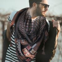 Keffiyeh scarf with Palestinian embroidery 