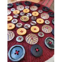 Star ... Buttons on fabric, Scarf