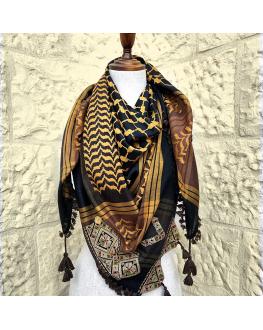 Keffiyeh scarf with Palestinian Embroidery