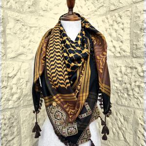 Keffiyeh scarf with Palestinian Embroidery