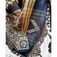 Keffiyeh scarf with Palestinian Embroidery 