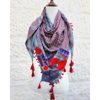 Keffiyeh scarf with Palestinian Embroidery 