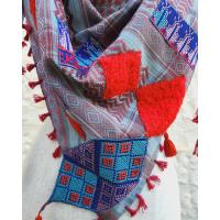 Keffiyeh scarf with Palestinian Embroidery 