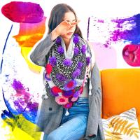 Spring Flower Keffiyeh Scarf