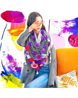 Spring Flower Keffiyeh Scarf