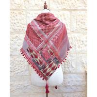  Keffiyeh scarf with Palestinian Embroidery and strases 