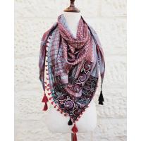  Keffiyeh scarf with Palestinian Embroidery and strases 