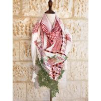  Keffiyeh scarf with Palestinian Embroidery and strases 