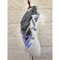  Keffiyeh scarf with Palestinian Embroidery and strases 