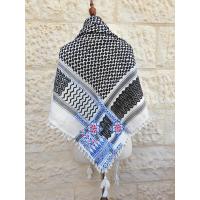  Keffiyeh scarf with Palestinian Embroidery and strases 