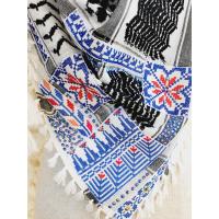  Keffiyeh scarf with Palestinian Embroidery and strases 