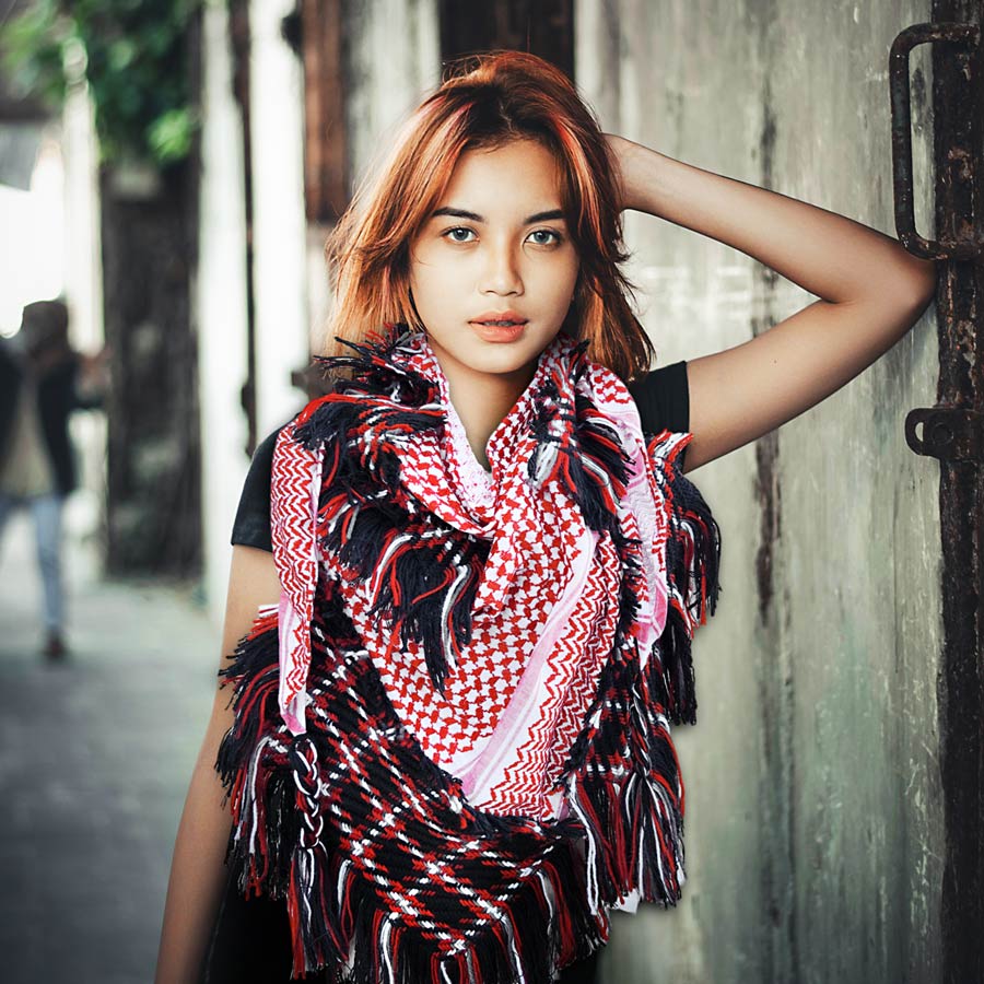 Keffiyeh Scarf with Tweed